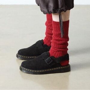 Dr. Martens Black Suede Mules